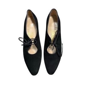 Vintage Salvatore Ferragamo Suede Heels Women's Size 7.5 NARROW